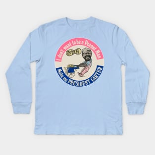 JIMMY CARTER ))(( Vintage Presidential Peanut Man Campaign Kids Long Sleeve T-Shirt